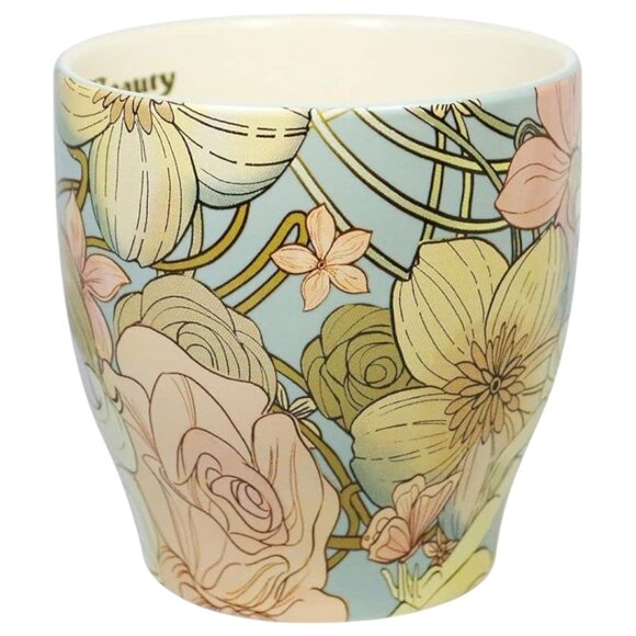 DISNEY Enchanted Beauty Mug Belle Retired Collectible Ceramic Pastel Floral - Picture 3 of 16